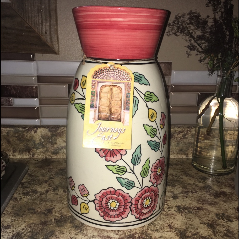 Journey’s East vibrant colors vase. 12 inches high and 6 inches wide. Brand new.